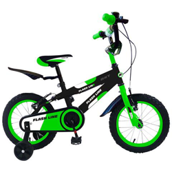 Bicicletta Flash Line Taglia 16 Bici Bimbo Fla16 Per Bambini Età 4 - 7 Anni - Verde en oferta