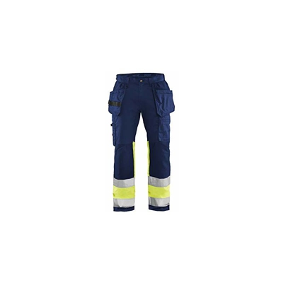 Blaklader 155818118933C48 - Pantaloni da lavoro elasticizzati High Vis, taglia C48, colore: Blu/Giallo