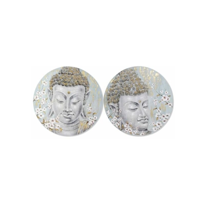 Quadro Acrilico Legno Orientale Tela Buda (2 pcs) - Dekodonia