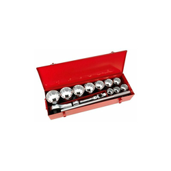 ALYCO 194820 - Juego 14 piezas llaves de vaso 1" Cr-V cromado mate + carraca + mango en T en caja metalica - ALYCO-TOOLS en oferta