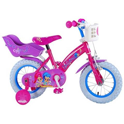 Shimmer & Shine Bici Bicicletta Bambina 12 Pollici Ruotine Rimovibili Rosa 85% Assemblata
