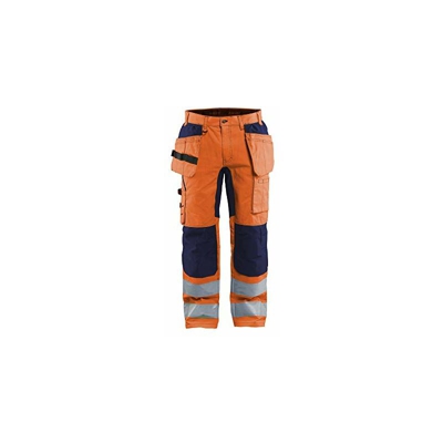 155218115389C50 - Pantaloni da lavoro elasticizzati High Vis, taglia C50, colore: Arancione/Blu - Blaklader