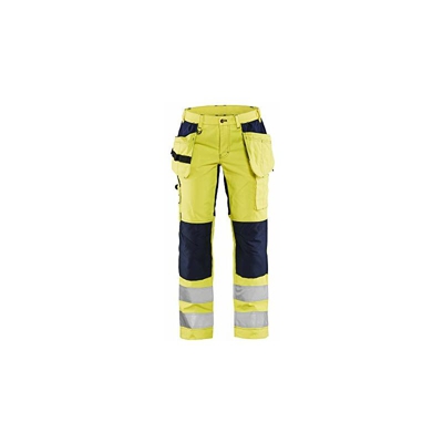 Blaklader 716318113389C36 - Pantaloni da lavoro da donna, elasticizzati, taglia C36, colore: Giallo/Blu