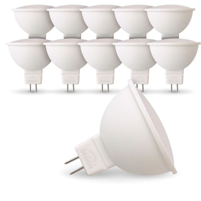 Eclairage Design - Lotto di 10 lampadine a LED GU5.3 MR16 5W Eq 40W | Température de Couleur: Bianco caldo 2700K