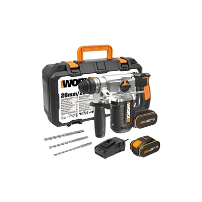 Worx WX392 Martello tassellatore, 20 V, Nero