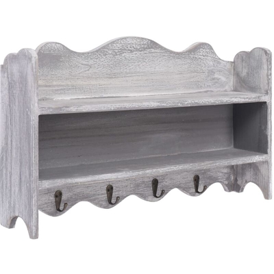 Appendiabiti a Muro Grigio 50x10x30 cm in Legno - VIDAXL