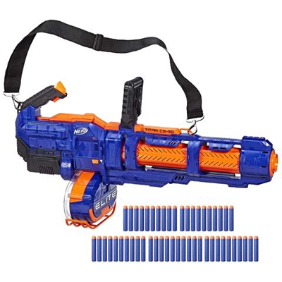 Nerf Elite Titan CS-50 Blaster Motorizzato con Tamburo Rotante da 50 Dardi