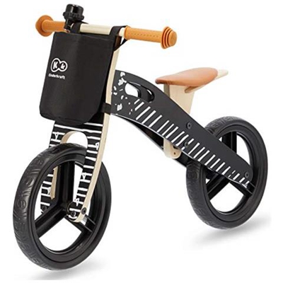 Kinderkraft Bicicletta In Legno Runner, Bici Senza Pedali Sella Regolabile, Accessori, Per Bambini, Fino 35 Kg Nero