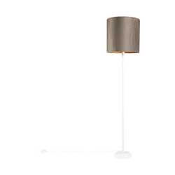 QAZQA Lampada da terra - Moderno - Metallo,Tessuto - Bianco/Oro/Taupe - Oblungo Max. 1 x Watt precio