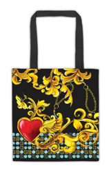 Baci Milano Borsa Shopper Cotton Bag Le Gioie Black Mood 38X41Cm In Cotone Shopping Tempo Libero - BACI-MILANO precio