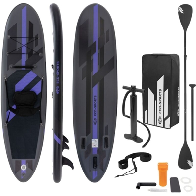 Surfboard standup paddle board sup sedile kajak pagaia gonfiabile nero 305x78x15 - ECD GERMANY