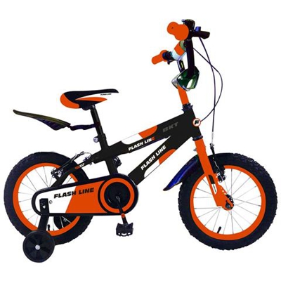 Bicicletta Flash Line Taglia 14 Bici Bimbo Fla14 Per Bambini Età 3 - 6 Anni - Arancio