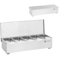 Royal Catering - Contenitore portacondimenti - acciaio inox - 5 x 450 ml precio