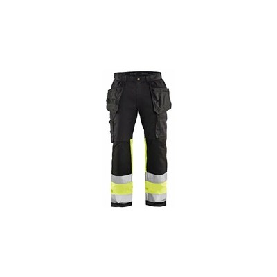 155818119933C58 - Pantaloni da lavoro elasticizzati High Vis, taglia C58, colore: Nero/Giallo - Blaklader