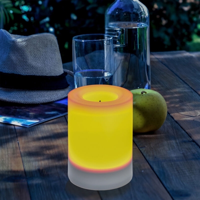 Candela solare 75x100mm LED. Lampada solare decorativa da giardino a forma di candela esotec 102231