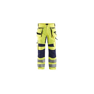 199518313389D116 - Pantaloni elasticizzati ad alta visibilità, taglia D116, colore: Giallo/Blu - Blaklader