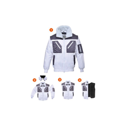 Portwest - Giacca Pilot bicolore | Small - White - NEUTRO (SENZA PERSONALIZZAZIONE) - white precio
