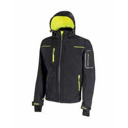 U-power - GIACCA PROFESSIONALE DA LAVORO SOFT SHELL BLACK CARBON YELLOW - MODELLO: SPACE Taglia XXXL precio