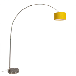 QAZQA Lampada da terra arco Satin - Moderno - Metallo,Tessuto - - Alltri Max. 1 x Watt en oferta