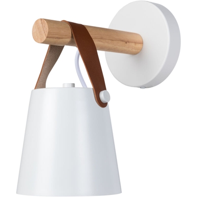 Luce A Muro 'Evelynn' Acciaio 1xE27 Bianca Senza Lampadina [SKD-W001-W] (SKD-W001-W) - GREENICE