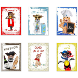 SET 6 PEZZI Strofinaccio CANI e GATTI in puro cotone stampato in ALTA definizione misura MAXI - TEX FAMILY características