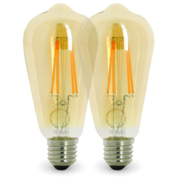 Arum Lighting - Lotto di 2 lampadine LED E27 4W ST64 2200K Tipo Edison | Température de Couleur: Bianco caldo 2200K en oferta