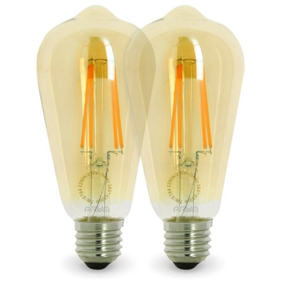 Arum Lighting - Lotto di 2 lampadine LED E27 4W ST64 2200K Tipo Edison | Température de Couleur: Bianco caldo 2200K