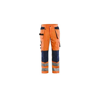 Blaklader 156518115389C62 - Pantaloni da lavoro High Vis con effetto ventilazione, colore: Arancione/Blu marino, taglia C62