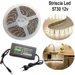 Striscia led 5730 5m adesiva luce ip65 alimentatore 12v 5a bianco naturale 12w/m - DRIWEI precio