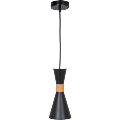 Lampada A Sospensione 'Gracelyn' Acciaio 1xE27 Nero Senza Lampadina [SKD-P138-B] (SKD-P138-B) - GREENICE