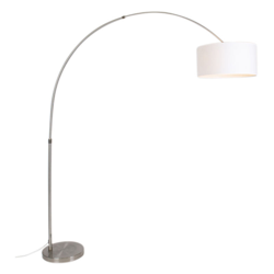 QAZQA Lampada da terra arco Satin - Moderno - Metallo,Tessuto - Bianco/Acciaio - Alltri Max. 1 x Watt características