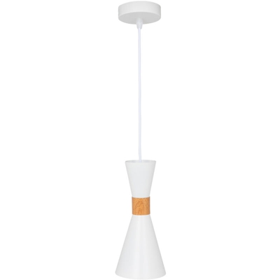 Lampada A Sospensione 'Gracelyn' Acciaio 1xE27 Bianca Senza Lampadina [SKD-P138-W] (SKD-P138-W) - GREENICE