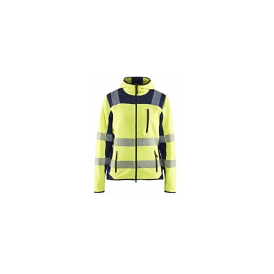 BLAKLADER 496721203389XXL - Cardigan da Donna High Vis, Colore: Giallo/Blu Marino, Taglia XXL