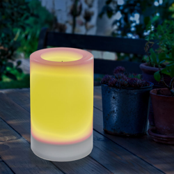 Candela solare 100x150mm LED. Lampada solare decorativa da giardino a forma di candela esotec 102234 características