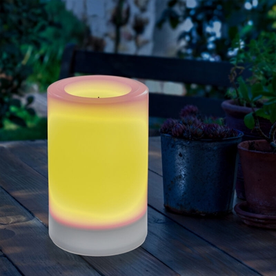 Candela solare 100x150mm LED. Lampada solare decorativa da giardino a forma di candela esotec 102234