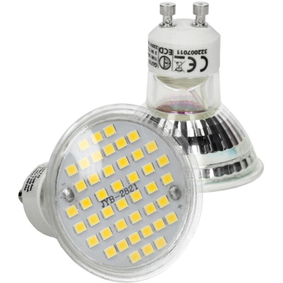 Ecd Germany - Lampadine spot 3W faretto da incasso lampada illuminazione bulb GU10 44SMD vetro
