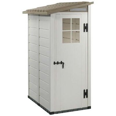 Casetta Pvc Beige Con Pavimento Box Porta Attrezzi Giardino Tuscany Evo-100/1