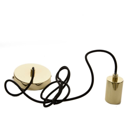 Porta Lampada Oro Filo Nero Iron Pendant Light - PERAGASHOP