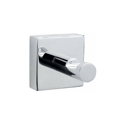 hukk - Gancio da bagno cromato, con soluzione adesiva, antiruggine, elevata forza di tenuta (fino a 5 kg), 39 mm x 39 mm x 52 mm - Tesa