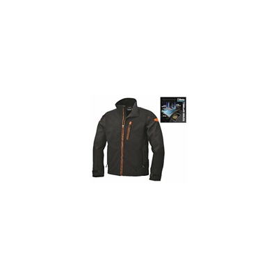 7684 L - Giacca softshell da lavoro, 2 grandi tasche con zip in vita e 2 due interne, giacca impermeabile e antivento in poliestere, polsini