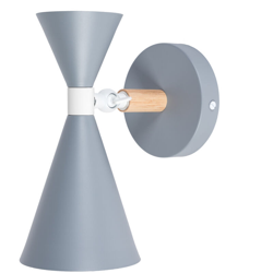 Luce A Muro "Lexi" Acciaio 1xE27 Grigio Senza Lampadina [SKD-W002-G] (SKD-W002-G) - GREENICE en oferta