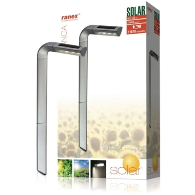 Lampada da giardino a Picchetto 8 LED Energia Solare per Esterno pannello solare - RANEX
