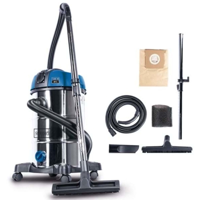 Aspiratore Aspirapolvere Aspiraliquidi Bidone Inox 30L Scheppach Nts30 Premium