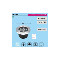 FARETTO LED TONDO CALPESTABILE CARRABILE 7W IP66 - AIPIY - Luce Naturale 4000k - ASIA LED precio