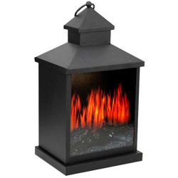 Lampada da Tavolo Lanterna 3 Led Effetto Fuoco Camino con Timer Grundig Nero - BAKAJI características