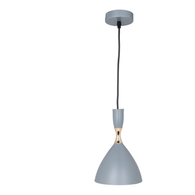 Lampada A Sospensione 'Lia' Acciaio 1xE27 Grigio Senza Lampadina [SKD-P127-G] (SKD-P127-G) - GREENICE