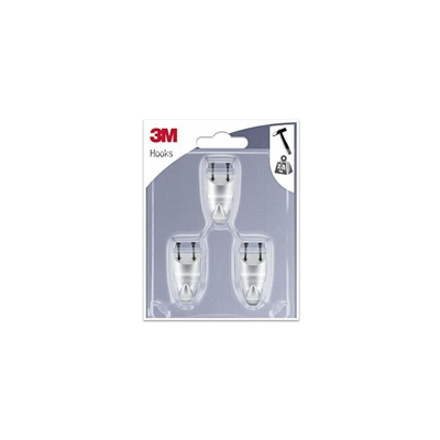 3M IHNP5 Gancio con Chiodi Ideale per Pareti in Cartongesso, Grigio Metallizzato, Set di 3 Pezzi