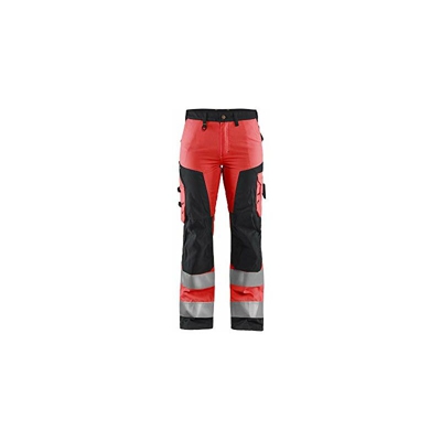 Blaklader 715518115599D23 - Pantaloni da lavoro da donna senza tasche per attrezzi, High Vis, taglia D23, colore: Rosso/Nero