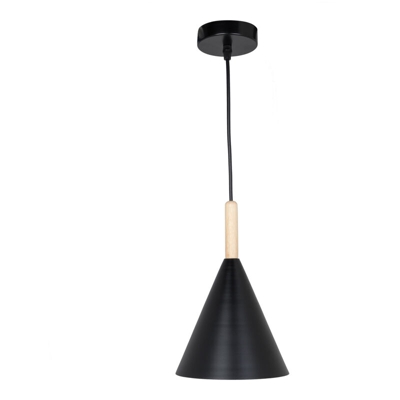 Lampada A Sospensione 'Madilyn' Acciaio 1xE27 Nero Senza Lampadina [SKD-P130-B] (SKD-P130-B) - GREENICE