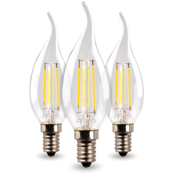 Arum Lighting - Set di 3 Lampadine Fiamma Led E14 4W Eq 40W Trasparenti | Température de Couleur: Bianco caldo 2700K características